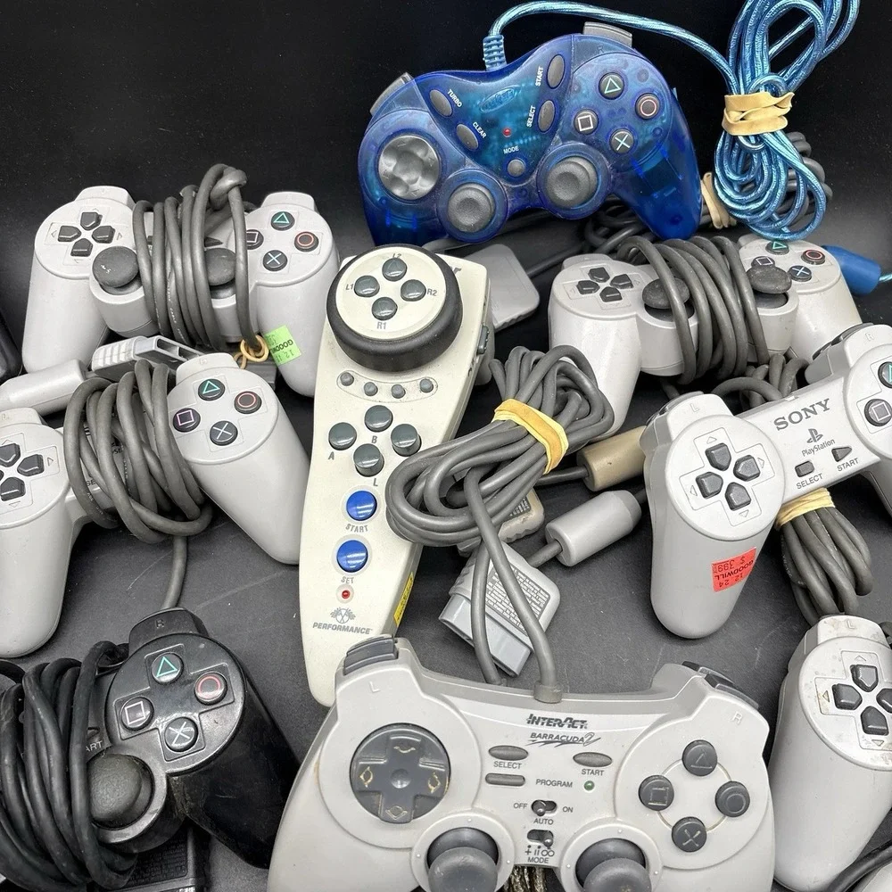 PlayStation 1 & 2 Controller Lot Of 19 Controllers Untested As Is